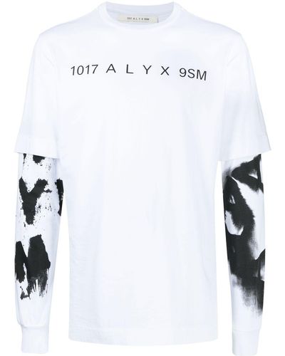 1017 ALYX 9SM Langarmshirt mit Logo-Print - Weiß