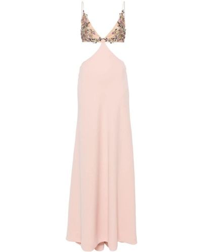 Costarellos Floral-appliqué Maxi Dress - Pink