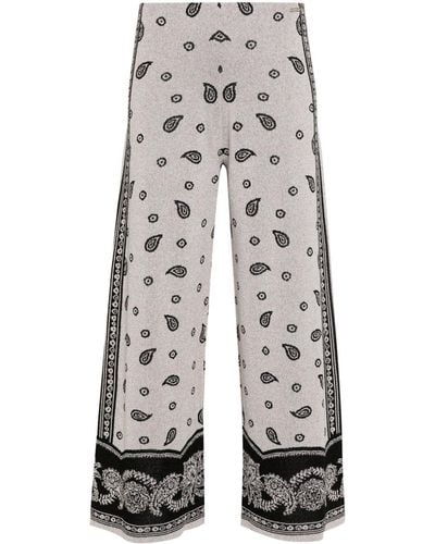Liu Jo Bandana-print Wide-leg Pants - Gray