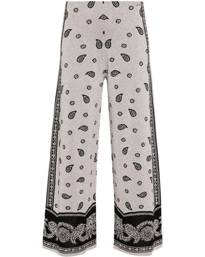 Liu Jo Pantalon ample à imprimé bandana - Gris