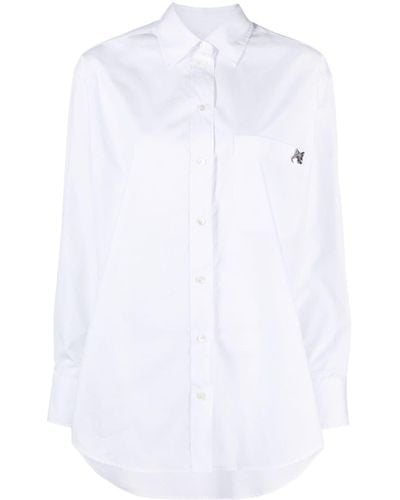 Maison Kitsuné Hemd mit Print - Weiß