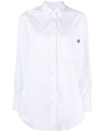 Maison Kitsuné Fox-motif Cotton Shirt - White