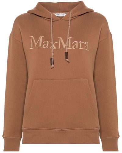 Max Mara Logo-embroidery Hoodie - Brown