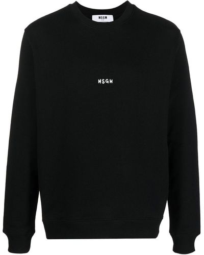 MSGM Sweatshirt mit Logo-Print - Schwarz