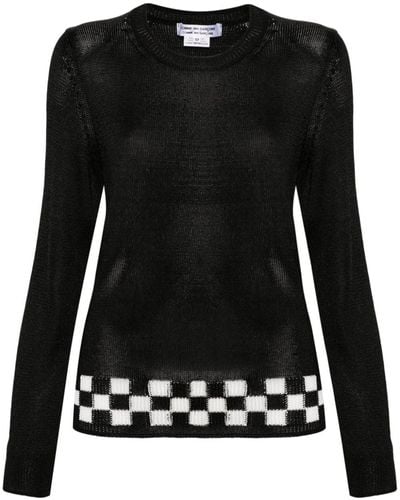 Comme des Garçons Check-detail Sweater - Black