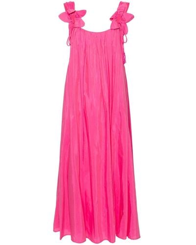 FARM Rio Floral-appliqué Sleeveless Midi Dress - Pink