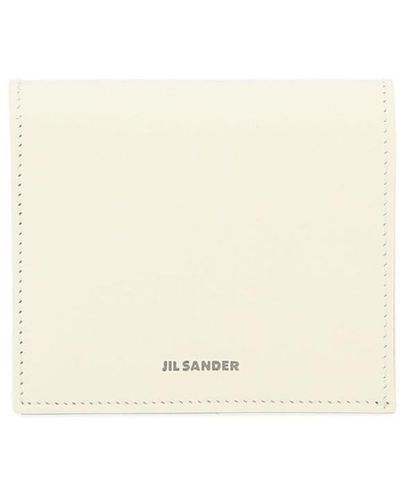 Jil Sander Logo-print Leather Wallet - Natural
