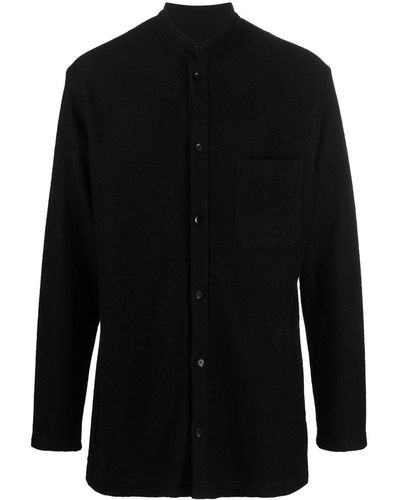 Yohji Yamamoto スタンドカラー シャツジャケット - ブラック