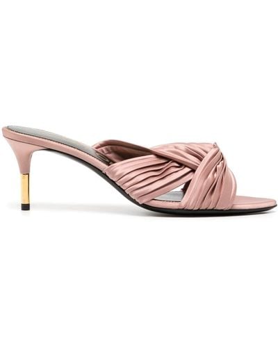 Tom Ford Knot-detail 75mm Pleated Mules - Pink