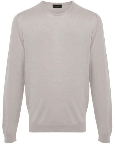 Roberto Collina Gerippter Pullover - Grau