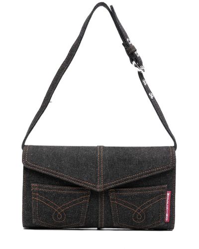 Moschino Jeans Bolso de hombro vaquero - Negro