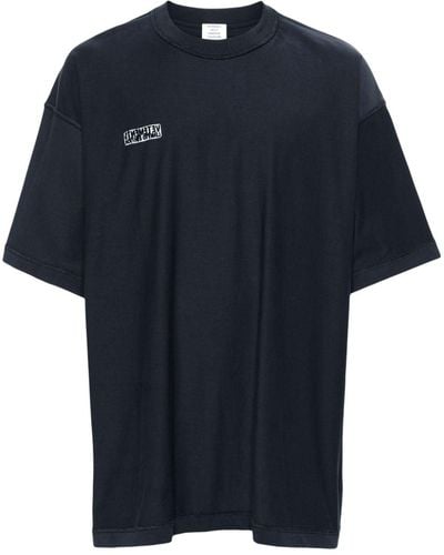 Vetements Inside-out Cotton T-shirt - Blue