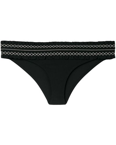 Tory Burch Smocking Bikini Briefs - Black