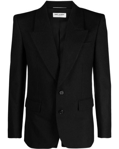 Saint Laurent Pinstripe-pattern Wool Blazer - Black