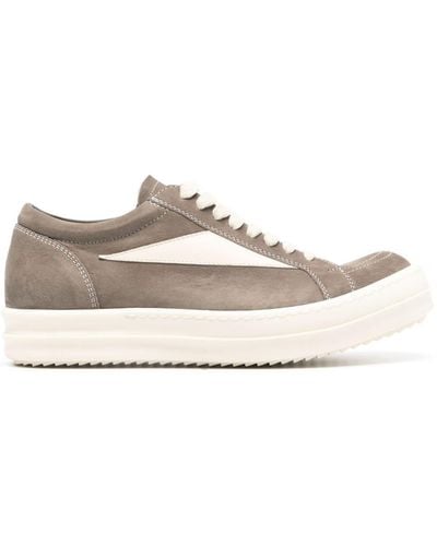 Rick Owens Patch-detail Suede Trainers - White