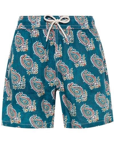 Mc2 Saint Barth Gustavia Linen Swim Shorts - Blue