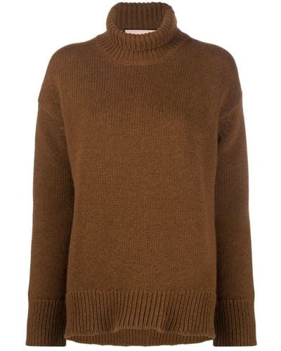 Plan C Long-sleeve Cashmere-blend Sweater - Brown