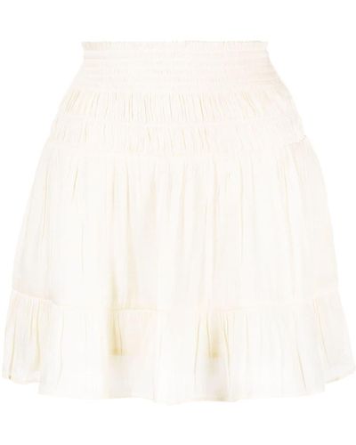 B+ AB Elasticated-waist Flared Skirt - White