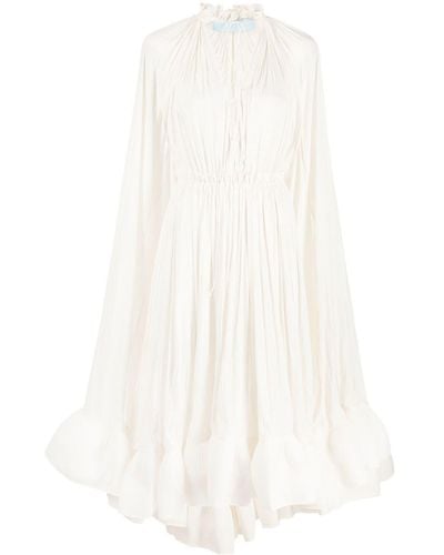 Lanvin Midi-jurk Met Cape-design - Wit