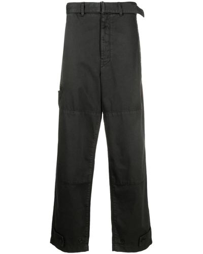 Lemaire Pantalones anchos con cinturón - Gris