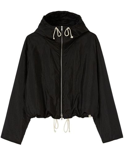 Jil Sander Zip-up Hooded Jacket - Black
