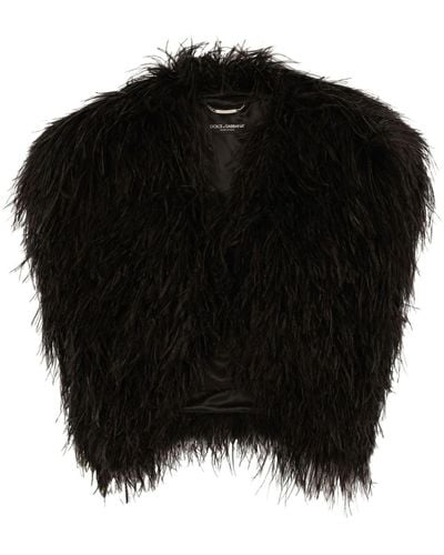 Dolce & Gabbana Bolero de plumas de avestruz - Negro