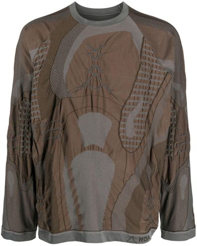 Roa Sweater Met Vlakken - Bruin