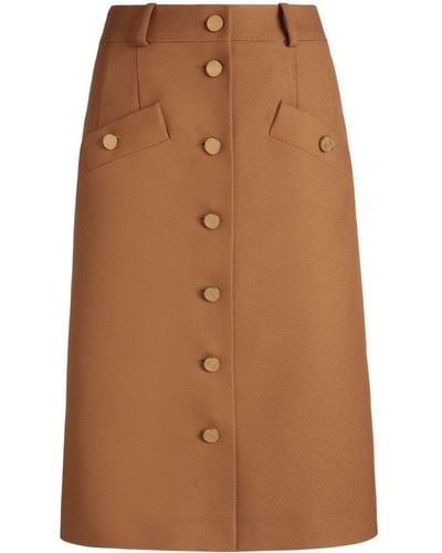 Bally Wool-blend Midi Skirt - Brown