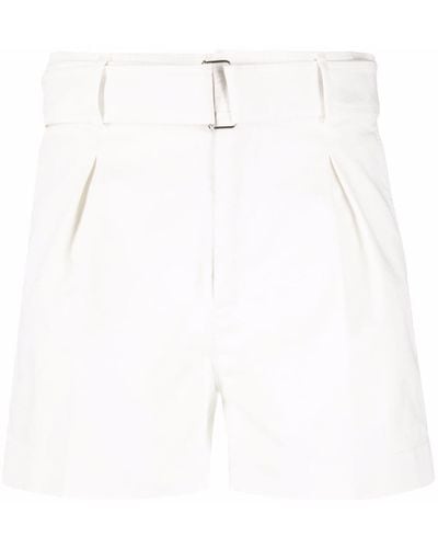 N°21 Belted Tailored Slip-pocket Shorts - White