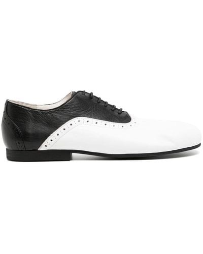 Comme des Garçons Two-tone Leather Derby Shoes - White