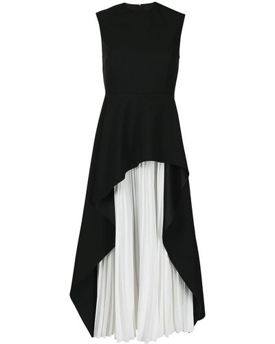 Solace London Severny Pleated Midi Dress - Black
