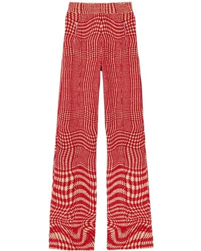 Burberry Hose mit Hahnentrittmuster - Rot