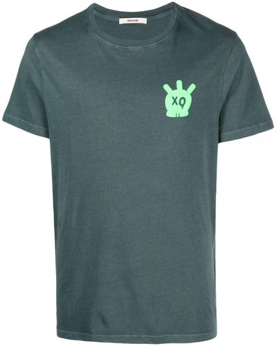 Zadig & Voltaire Tommy Skull Cotton T-shirt - Green