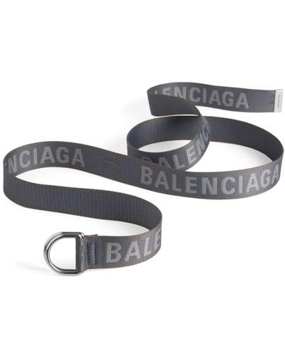 Balenciaga Logo-jacquard Webbing Belt - Blue