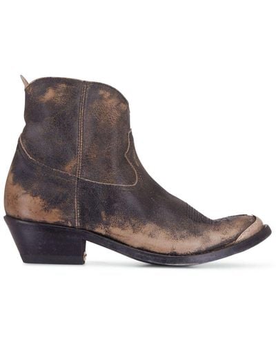 Golden Goose Young Distressed-effect Ankle Boots - Brown