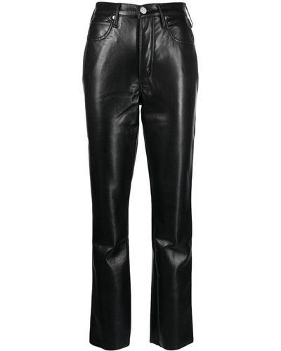 FRAME Recycled Leather-blend Pants - Black