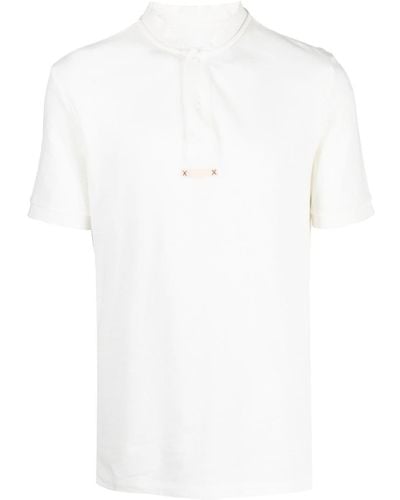 Maison Margiela Poloshirt ohne Kragen - Weiß