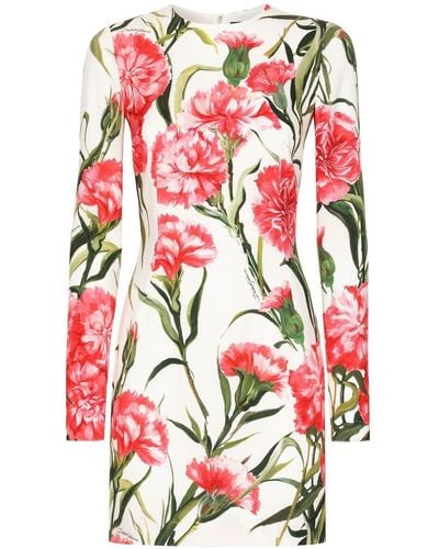 Dolce & Gabbana Mini-jurk Met Bloemenprint - Rood