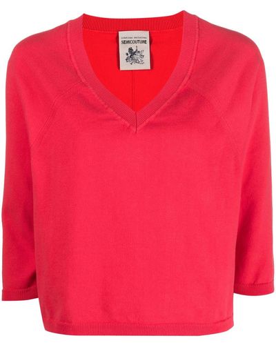 Semicouture Long Sleeves Sweater - Red
