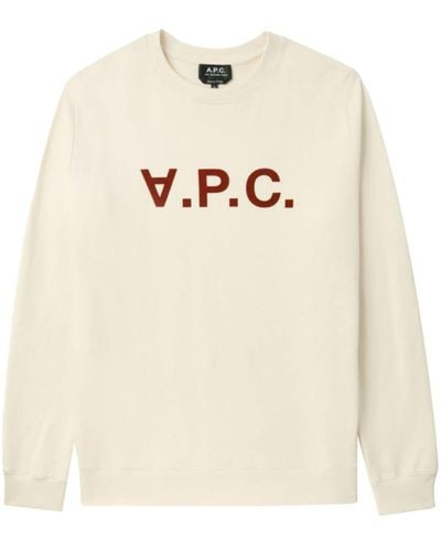 A.P.C. Sweater Met Logoprint - Naturel