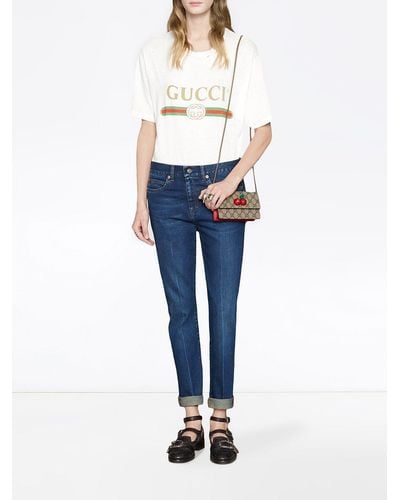 Gucci Mini-Tasche Aus GG Supreme Mit Kirschen - Mehrfarbig