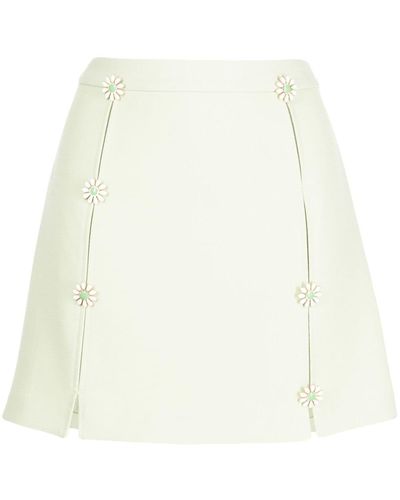 Cult Gaia Maro Floral-appliqué Skirt - White