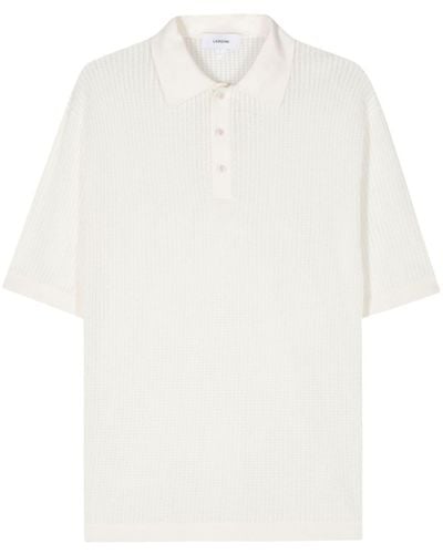Lardini Opengebreid Poloshirt - Wit