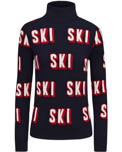 Perfect Moment 3d Ski Merino Wool Sweater - Blue