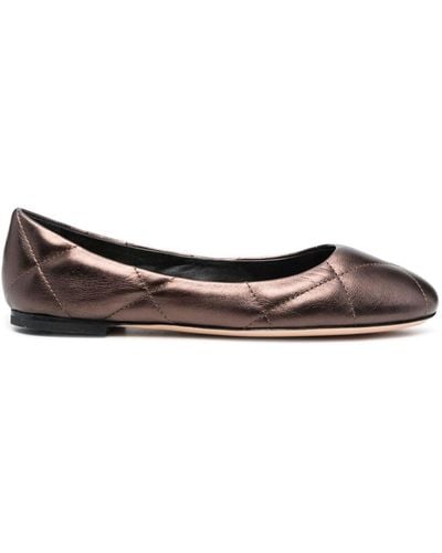 Agl Attilio Giusti Leombruni Karin Padded Leather Ballerina Shoes - Brown