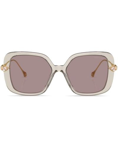 Swarovski Crystal-embellished Oversize-frame Sunglasses - Pink