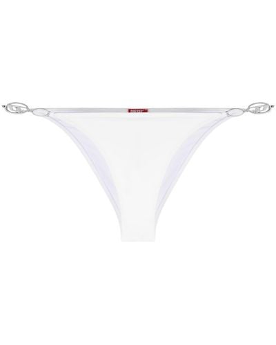 DIESEL Bfpn-irina Logo-plaque Bikini Bottoms - White