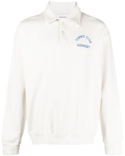 Harmony Logo-print Cotton Polo Shirt - White