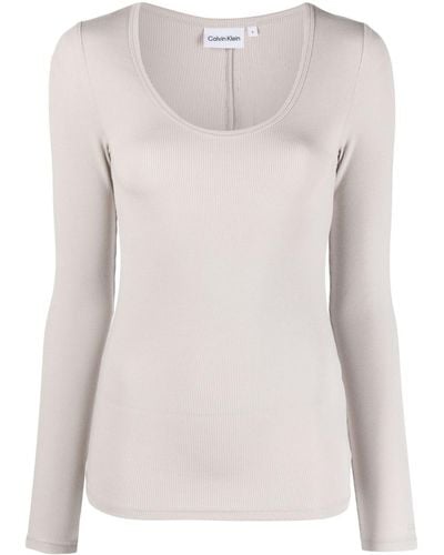 Calvin Klein Ribbed Stretch Top - Pink