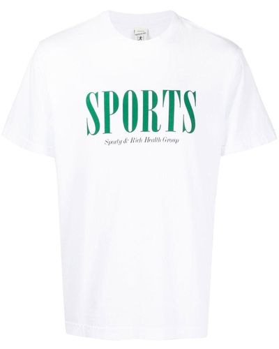 Sporty & Rich Sports ロゴ Tシャツ - ホワイト